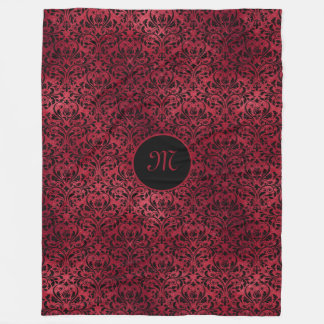 Couverture Polaire Masque rouge noir avec Monogramme
