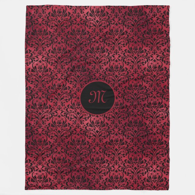 Couverture Polaire Masque rouge noir avec Monogramme (Devant)