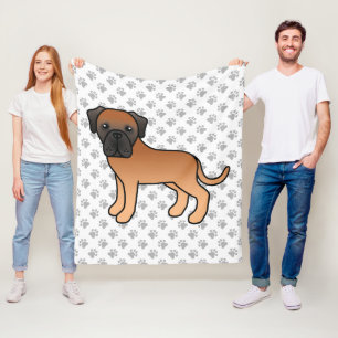 Couverture Polaire Mastiff anglais abricot Chien de dessin animé mign