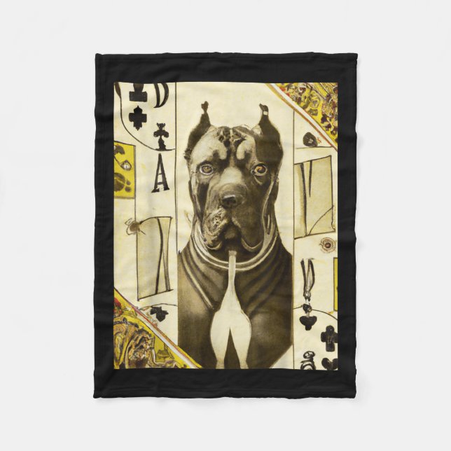 Couverture Polaire Mastiff Art Design Tarot Chien Tattoo (Devant)