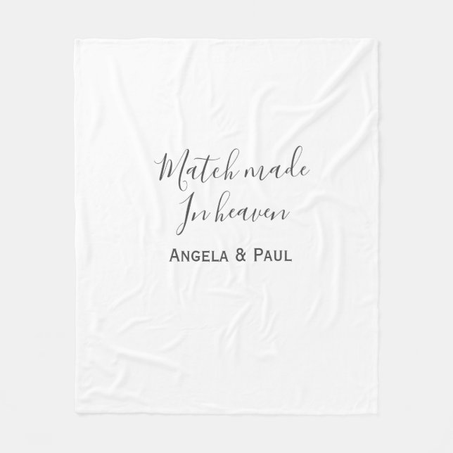 Couverture Polaire Match made in heaven name couple wedding simple  (Devant)