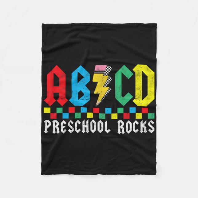 Couverture Polaire Maternelle Abcd déchire Premier jour Enseignant pr (Devant)