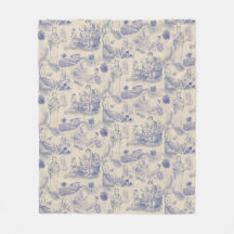 Maternité moderne Toile de Jouy en bleu pervenche