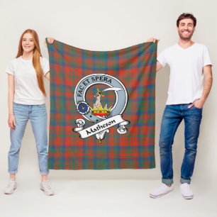 Couverture Polaire Matheson Ancien Clan Badge Tartan Plaid