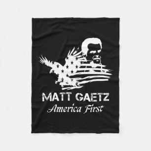 Couverture Polaire Matt Gaetz Face Drapeau Américain Aigle Trump 2024