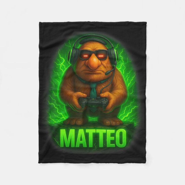 Couverture Polaire Matteo Mème Italien Brainrot Gobelin Cravate Chape (Devant)
