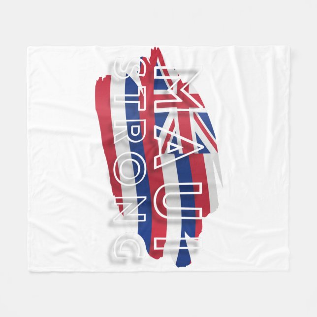 Couverture Polaire Maui Strong Hawaiian Drapeau Blanche de la flotte (Devant (Horizontal))