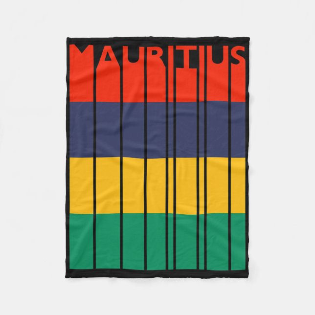 Couverture Polaire Maurice Drapeau Mauricien Vintage Vacances  (Devant)
