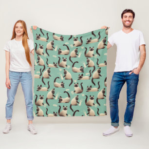 Couverture Polaire Mauvais chats siamois frapper des trucs