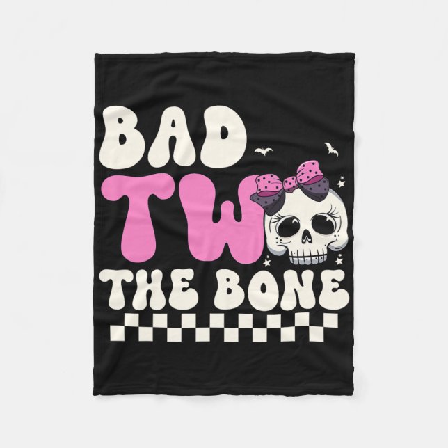 Couverture Polaire Mauvais Deux L'Os 2e Anniversaire Filles Éffrayant (Devant)