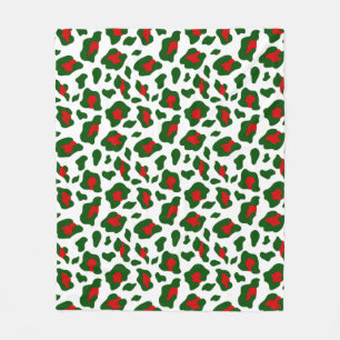 Couverture Polaire mauvais empreinte de léopard de noël