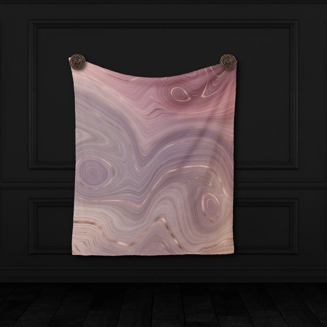 Couverture Polaire Mauve Strata | Dusty Rose et Rose Gold Agate (Créateur téléchargé)