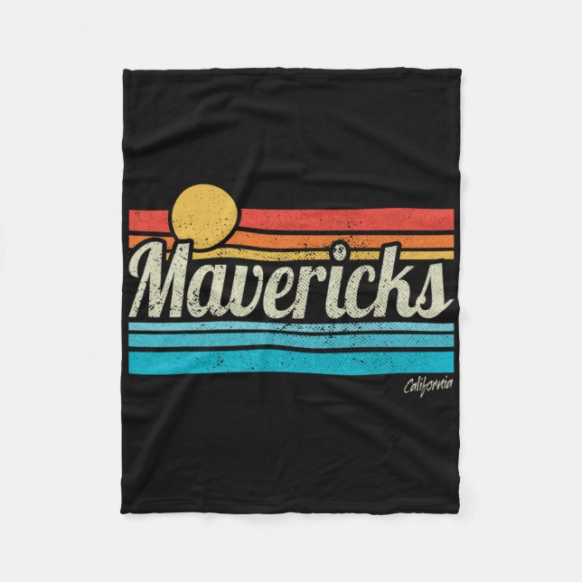 Couverture Polaire Mavericks California Retro Sunset Surf Trip I Love (Devant)