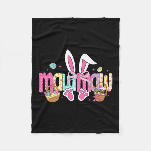 Couverture Polaire Mawmaw Bow Oreilles de Lapin de Pâques (Devant)