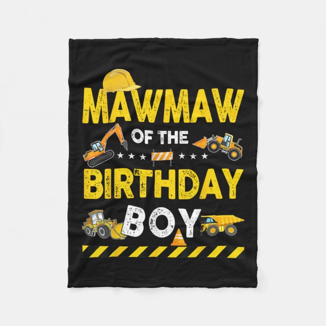 Couverture Polaire Mawmaw De L'Anniversaire Boy Construction Ouvrier  (Devant)