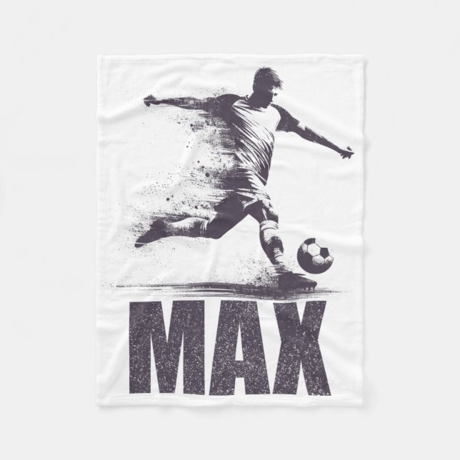 Couverture Polaire Max Soccer Boys Personalized First Name Max  (Devant)