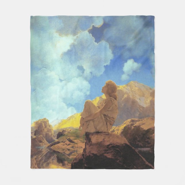 Couverture Polaire Maxfield Parrish Matin 1922 Nuage Bleu Beaux-Arts (Devant)