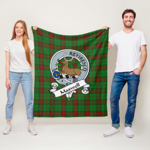 Couverture Polaire Maxwell Chasse Clan Badge Tartan Plaid