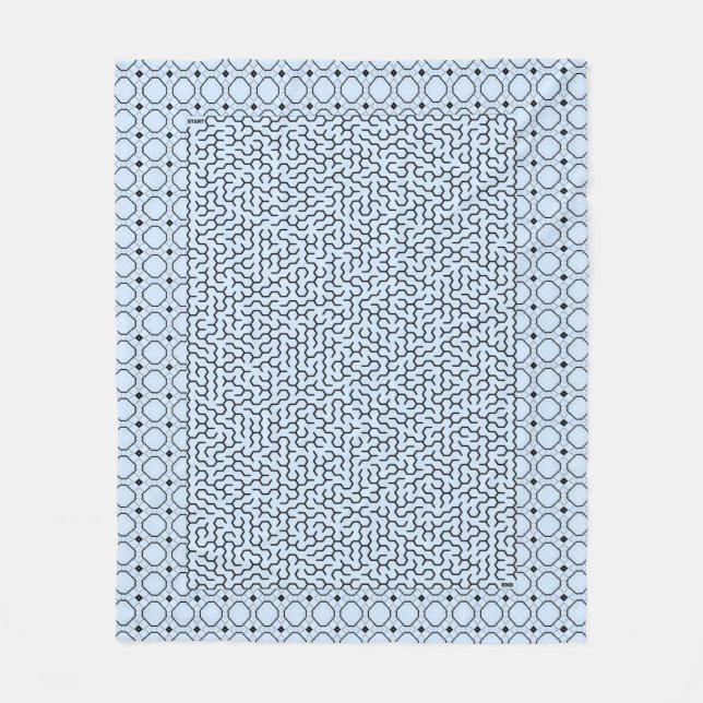 Couverture Polaire Maze Hexagon bleu (Devant)