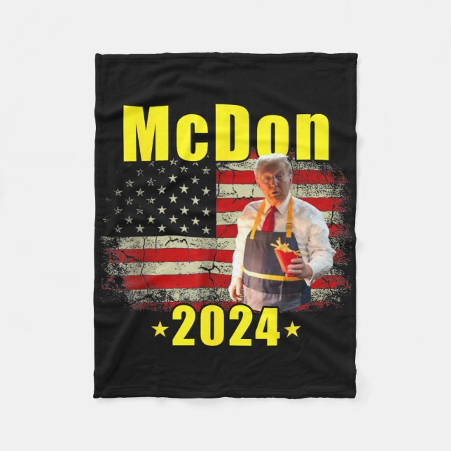 Couverture Polaire Mcdon 2024 Funny Donald Trump French Fry Cooking F (Devant)