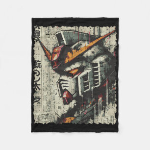 Couverture Polaire Mécanique Japonaise Chef Robot Anime Art Vintage H