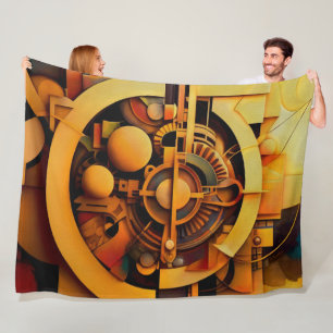 Couverture Polaire Mécanisme doré abstrait Steampunk