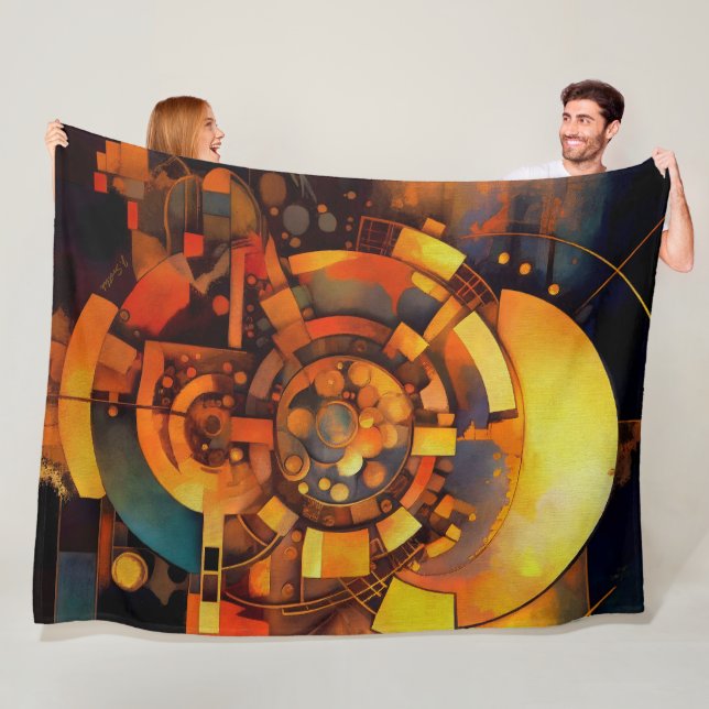 Couverture Polaire Mécanisme Solaire Steampunk Abstrait (En situation)