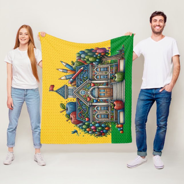 Couverture Polaire Med Size School House Knit IMAGES (En situation)