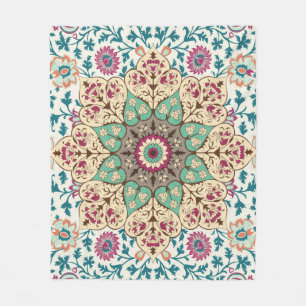 Couverture Polaire Médaillon Vintage de motif multicolore en turc,