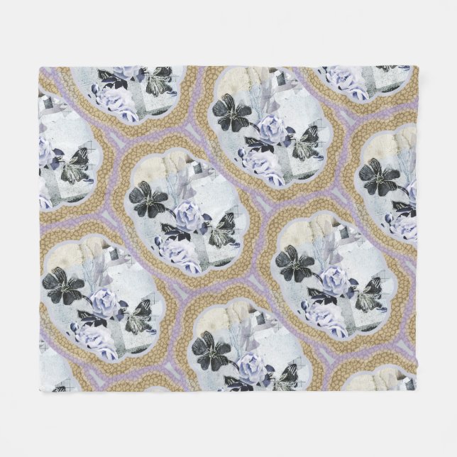 Couverture Polaire Médaillons floraux Abstraits (Devant (Horizontal))