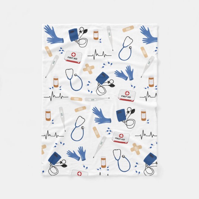 Couverture Polaire Médecin Médicale moderne Motif infirmière (Devant)