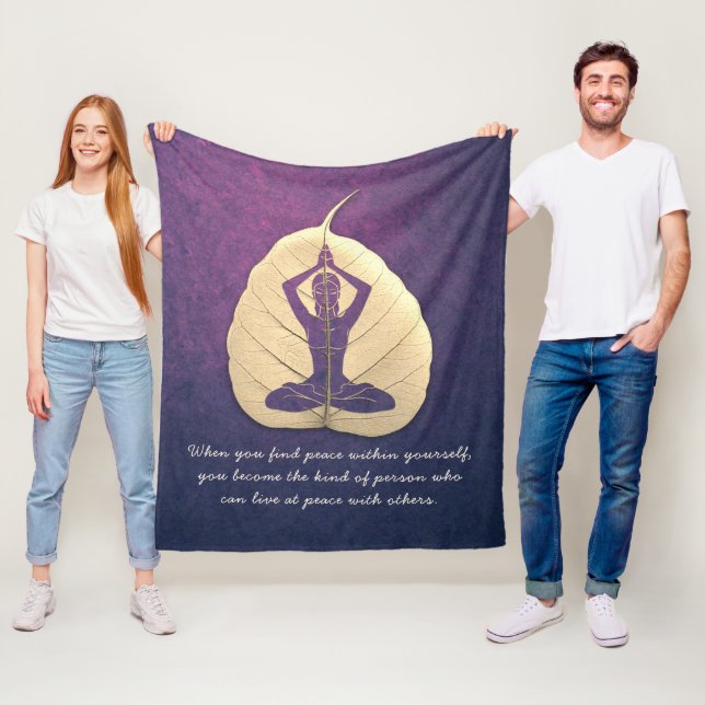 Couverture Polaire Méditation de l'enseignant de Yoga Pose Bodhi Leaf (En situation)