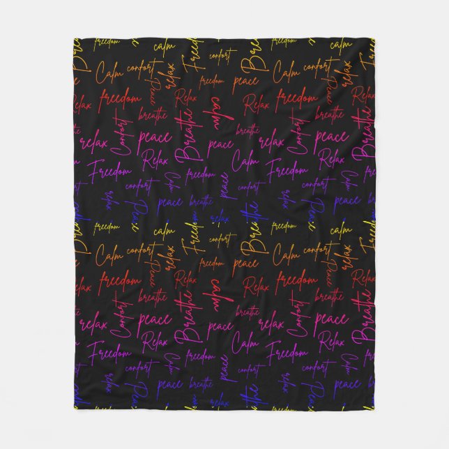 Couverture Polaire Méditation Yoga colorée Amateurs Mots (Devant)