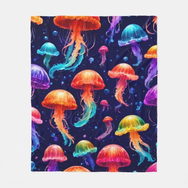 Couverture Polaire Méduse colorée (Devant)