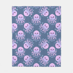 Couverture Polaire Méduse de mer souriante pour décoration d'aventure
