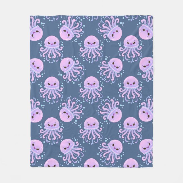 Couverture Polaire Méduse de mer souriante pour décoration d'aventure (Devant)