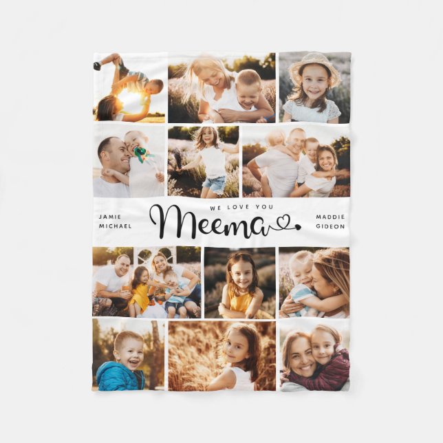 Couverture Polaire Meema We love you Hearts Modern Photo Collage (Devant)