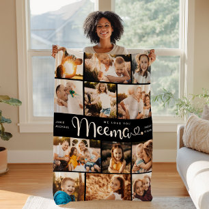 Couverture Polaire Meema We love you Hearts Modern Photo Collage