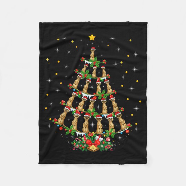 Couverture Polaire Meerkat Animal Lover Xmas Santa Hat Meerkat Christ (Devant)