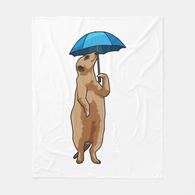 Couverture Polaire Meerkat avec parapluie (Devant)