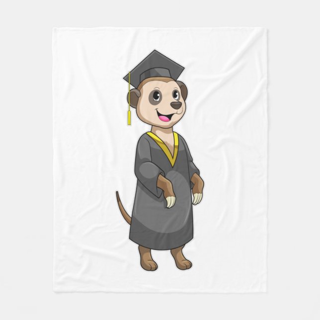 Couverture Polaire Meerkat comme étudiant avec diplôme (Devant)