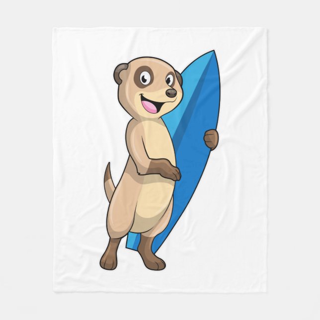 Couverture Polaire Meerkat comme surfeur avec Surfer (Devant)