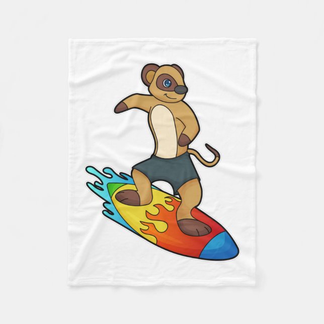 Couverture Polaire Meerkat comme surfeur avec Surfer (Devant)