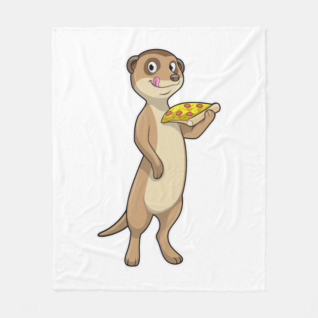 Couverture Polaire Meerkat with pizza (Devant)