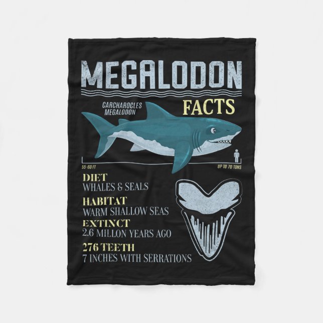 Couverture Polaire Megalodon Faits Meg Préhistorique Requin Fossiles  (Devant)