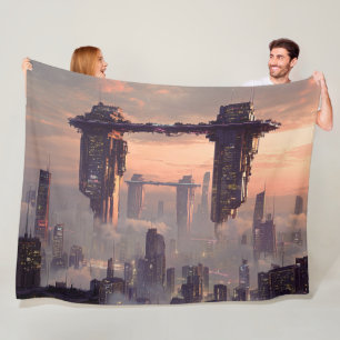 Couverture Polaire Mégastructures flottantes futuristes au-dessus de 