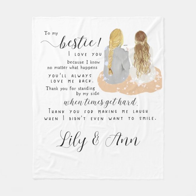 Couverture Polaire Meilleur Ami Cadeau Bestie BFF Meilleurs Amis Pour (Devant)