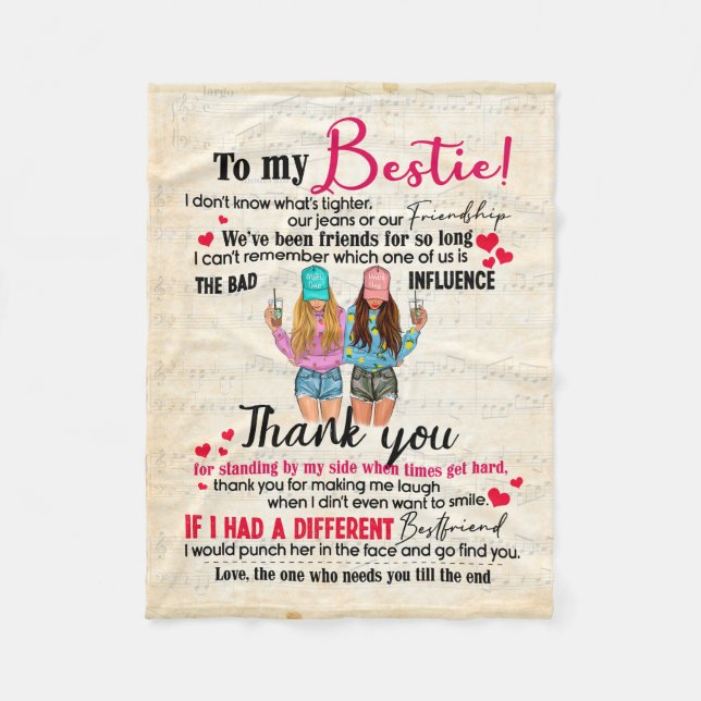 Couverture Polaire Meilleur Cadeau Ami, Drôle Jour Amitié Cadeaux (Devant)