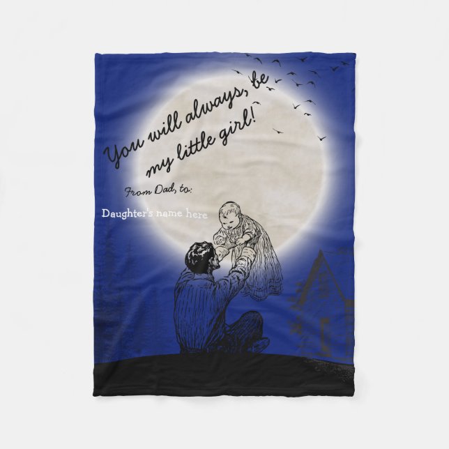 Couverture Polaire Meilleur cadeau de papa à fille (Devant)