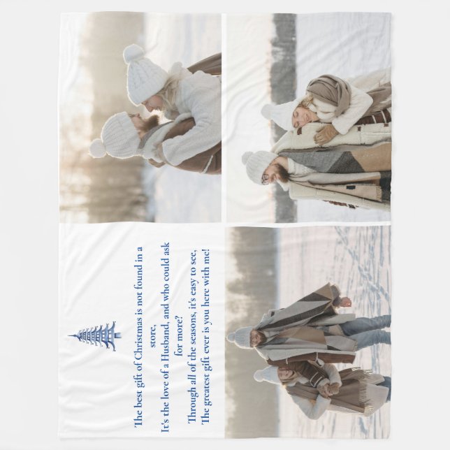 Couverture Polaire Meilleur Cadeau, Mari, Pagode de Noël 3 photos (Devant)